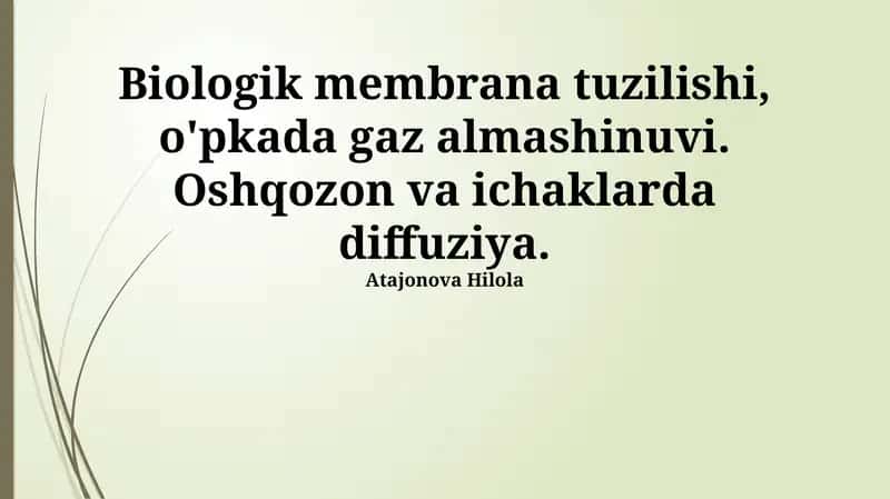 Biologik membrana tuzilishi 1