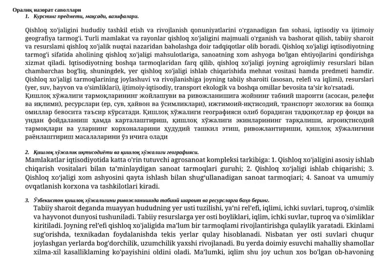 Оралиқ назорат саволлари 1