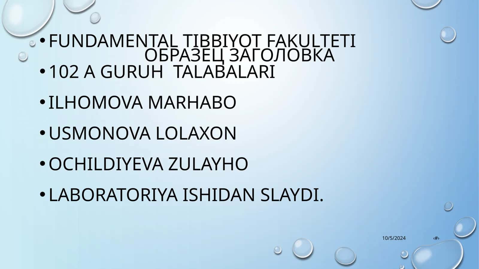 Fundamental tibbiyot fakulteti 1