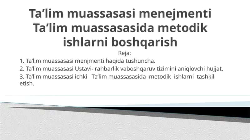 Taʼlim muassasasi menejmenti 1