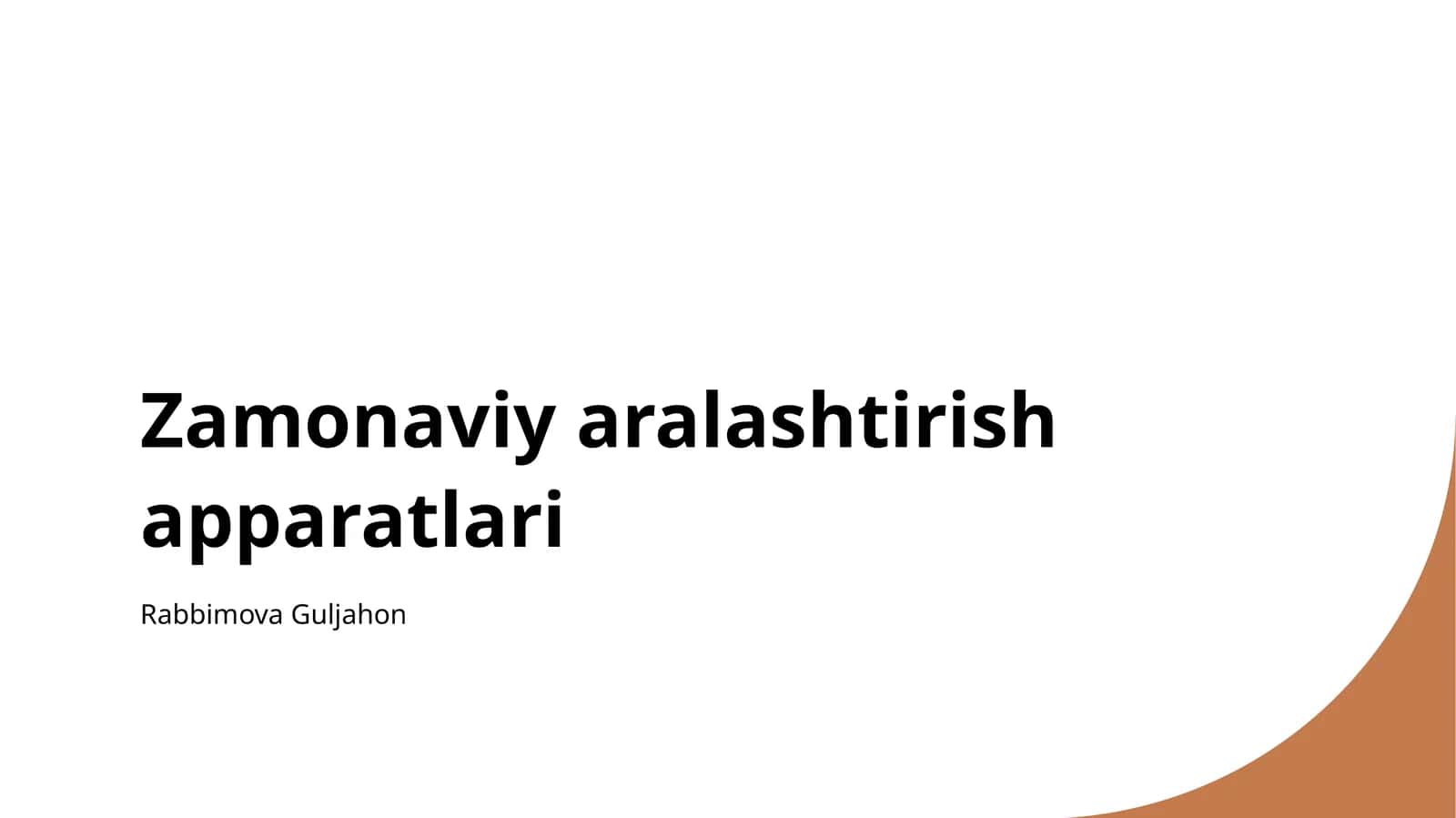 Zamonaviy aralashtirish apparatlari 1