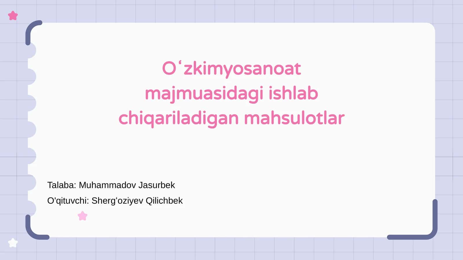 Oʻzkimyosanoat majmuasidagi ishlab chiqariladigan mahsulotlar 1