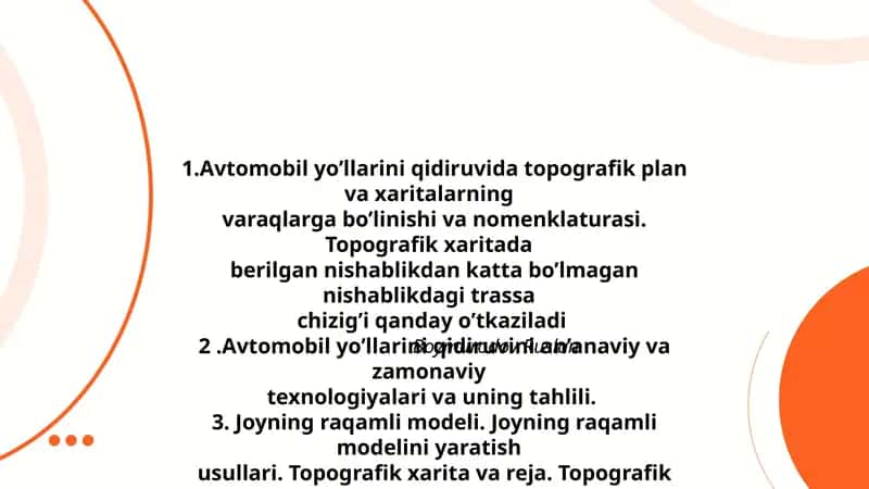 Topografik xaritalar va avtomobil yo'llari 1