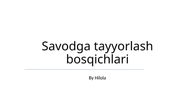 Savodga tayyorlash bosqichlari 1