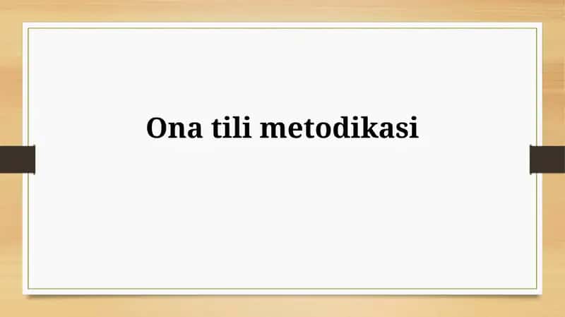 Ona tili metodikasi 1