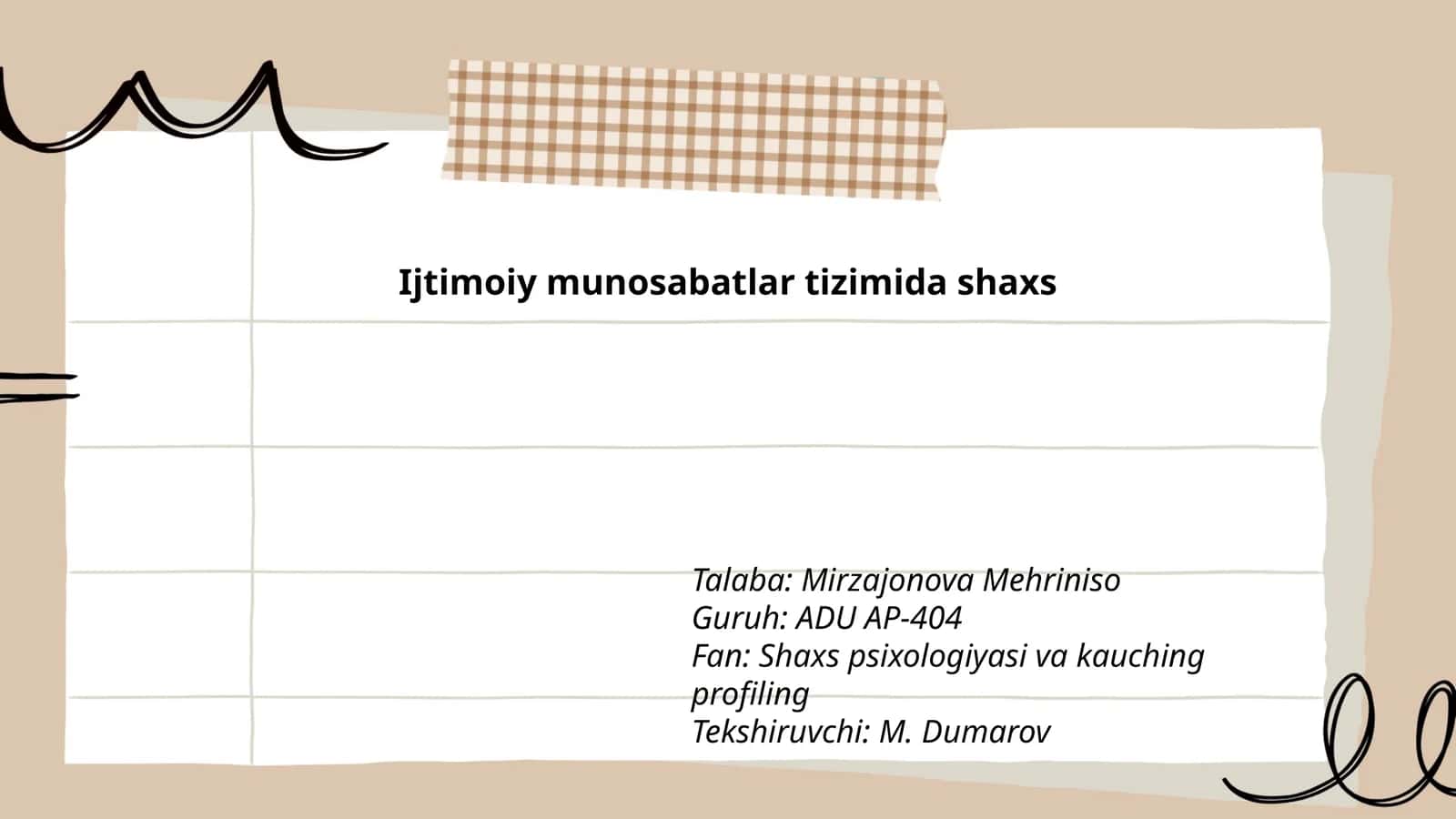 Shaxs psixologiyasi va kauching profiling 1