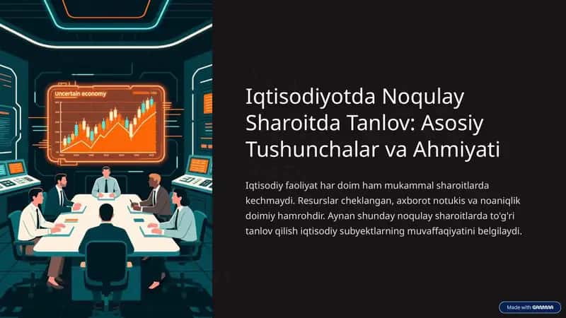 Noaniqlik sharoitda tanlov 1