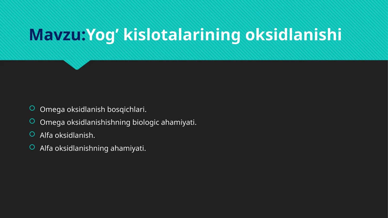 Yogʻ kislotalarining oksidlanishi 1
