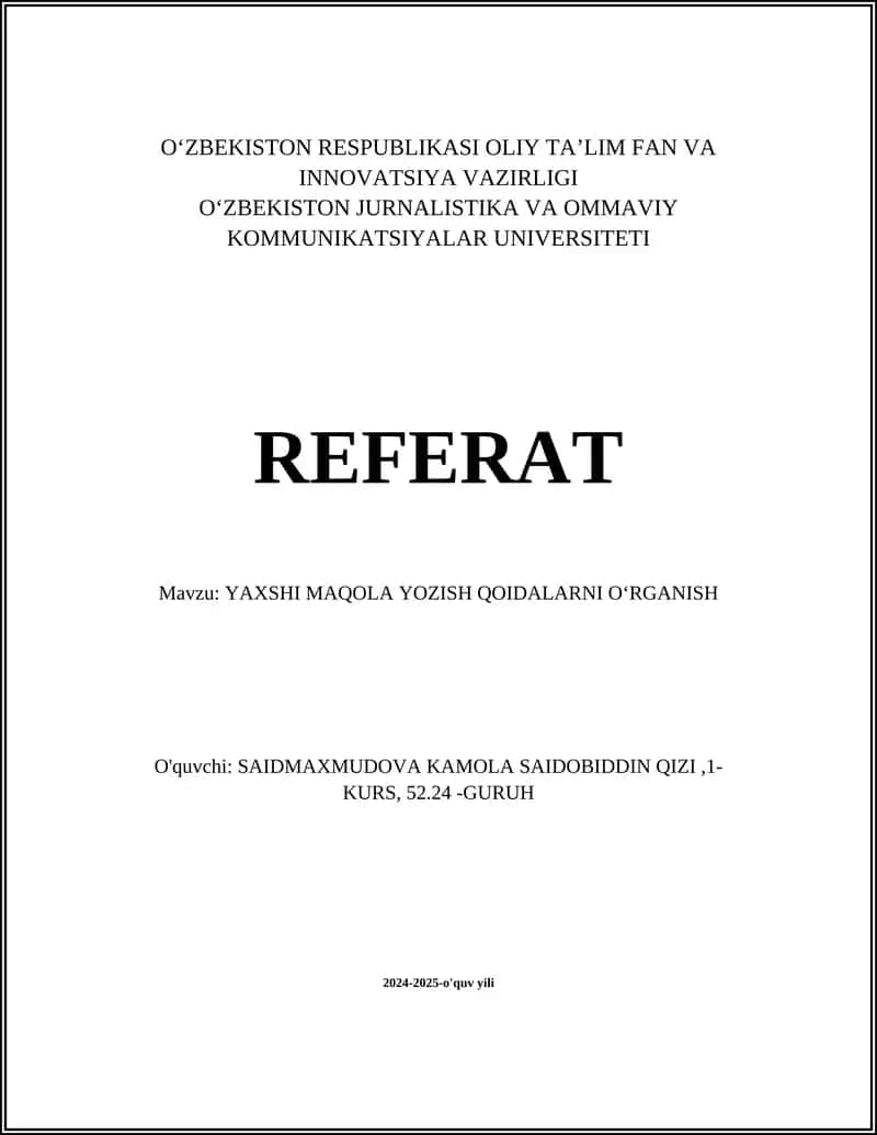 YAXSHI MAQOLA YOZISH QOIDALARNI OʻRGANISH 1