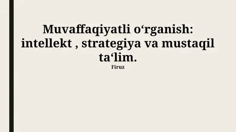 Samarali O'rganish Strategiyalari 1