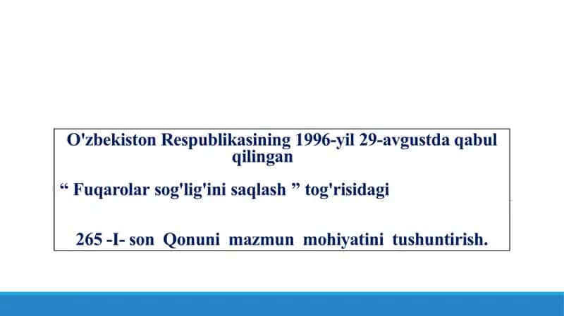 Fuqarolar Sog'ligi Saqlash 1