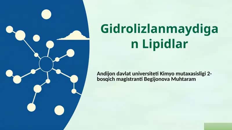 Gidrolizlanmaydigan Lipidlar 1