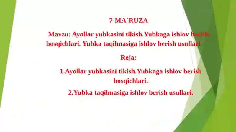 Ayollarning yubkasini tikish