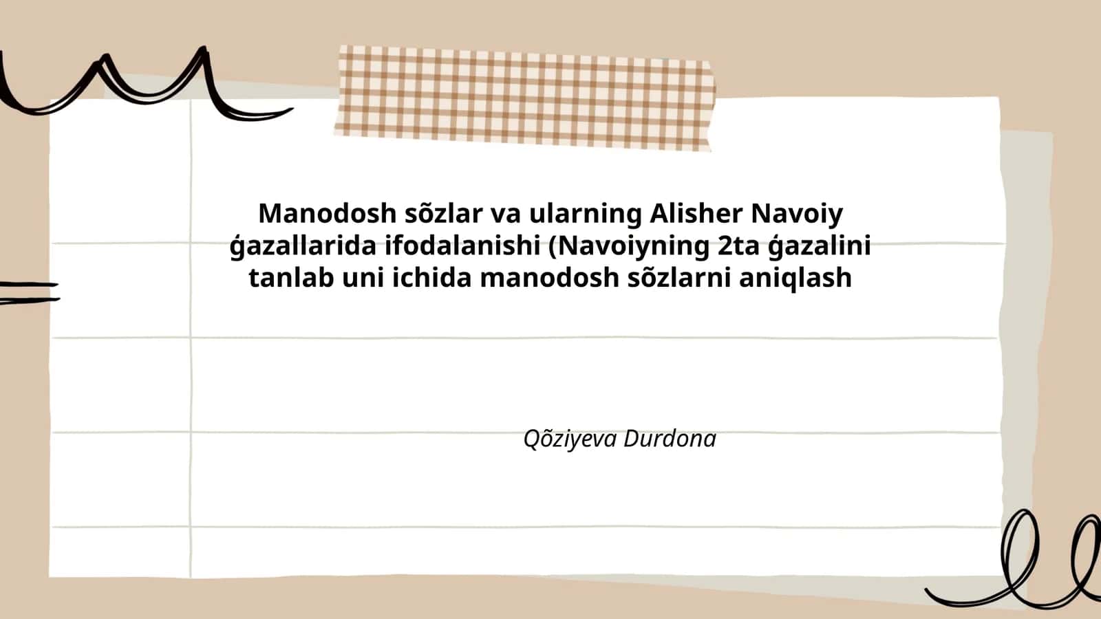 Alisher Navoiy ģazallarida manodosh sõzlar 1