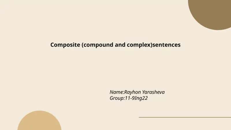 Composite (compound and complex) sentences 1