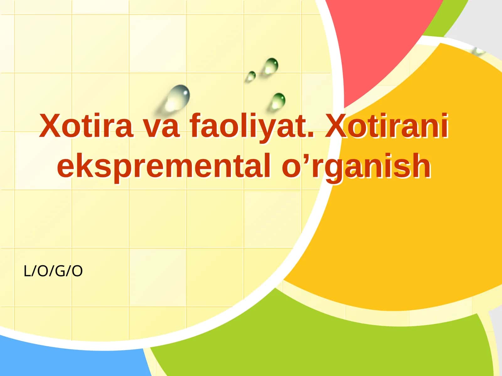 Xotiravafaoliyat.Xotiranieksprementalo’rganish 1