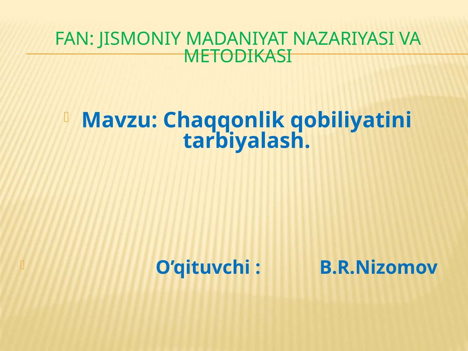 Chaqqonlik qobiliyatini tarbiyalash 1