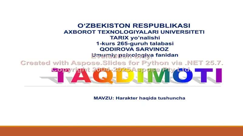 Xarakter haqida tushuncha 1