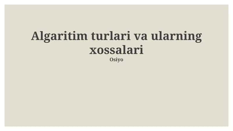 Algoritmlar turlari 1