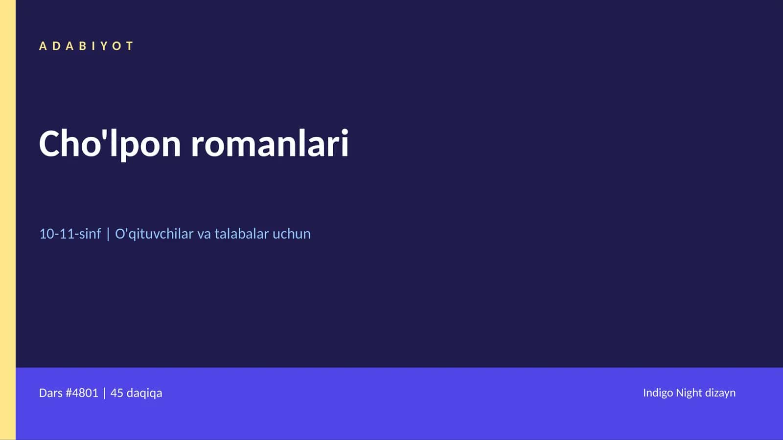 Cho'lpon romanlari 1