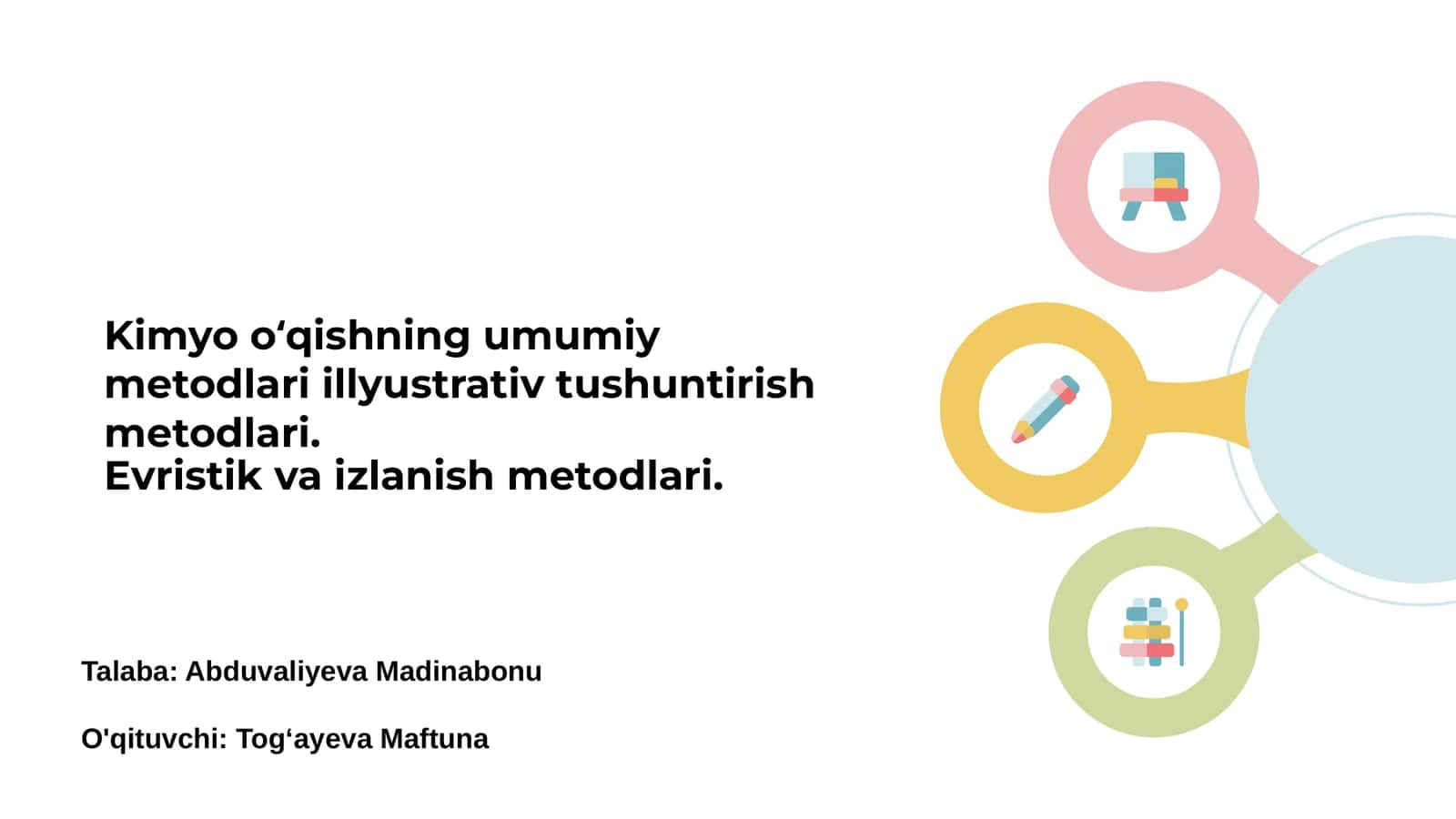 Kimyo oʻqishning umumiy metodlari 1