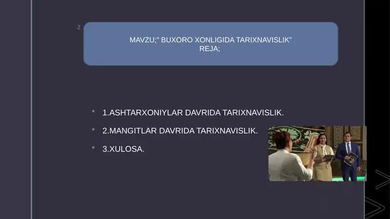 BUXORO XONLIGIDA TARIXNAVISLIK 1