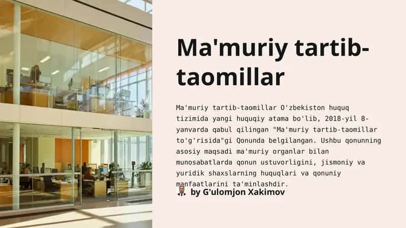 Ma'muriy tartib-taomillar 1