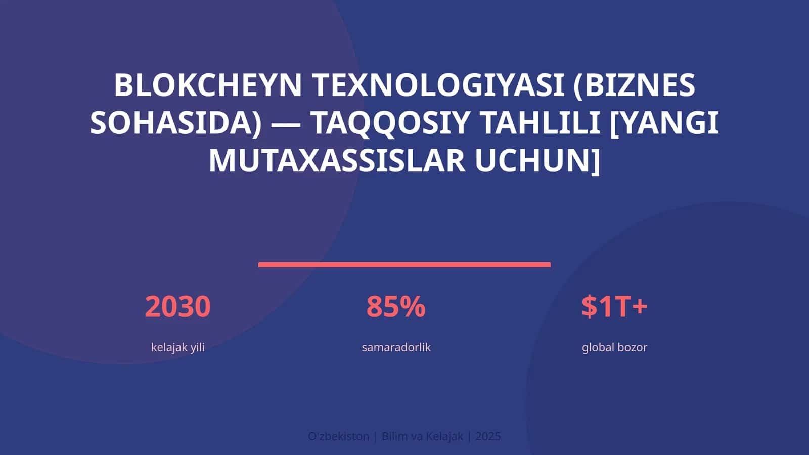 Blokcheyn Texnologiyasi (Biznes Sohasida) — Taqqosiy Tahlili [Yangi Mutaxassislar Uchun] 1