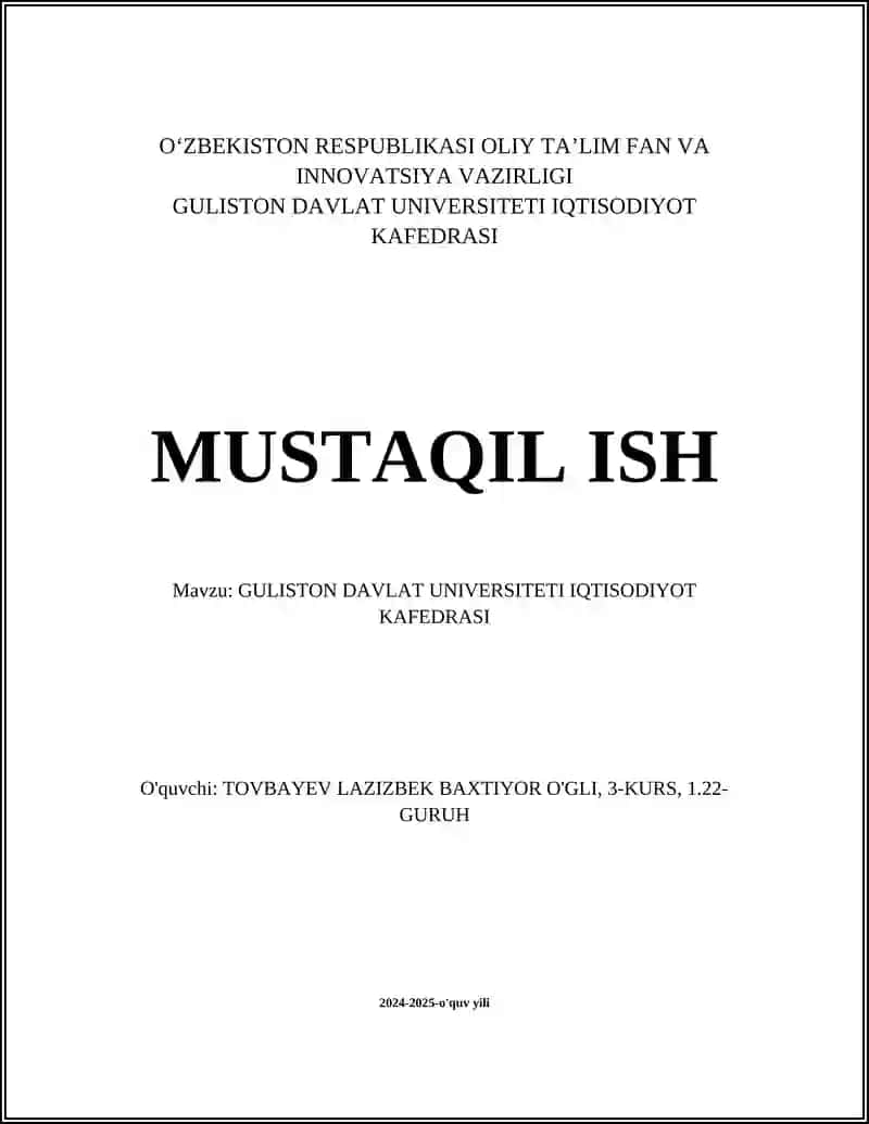 Mikroiqtisodiyot Asoslari