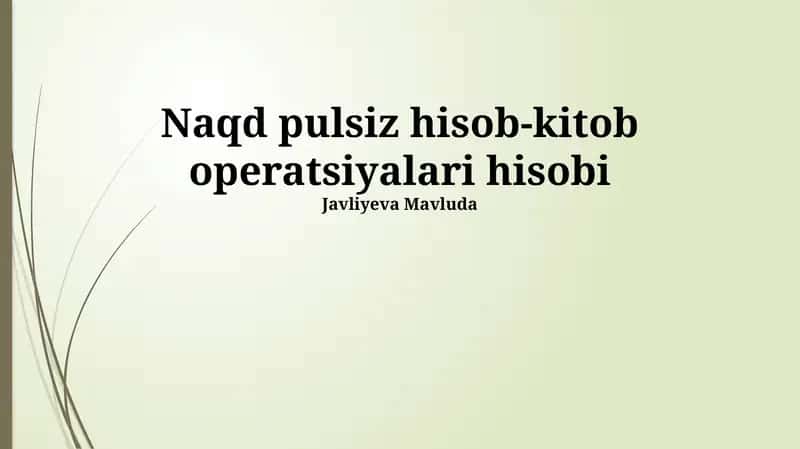 Naqdsiz To'lov Hisobvaraqlari 1