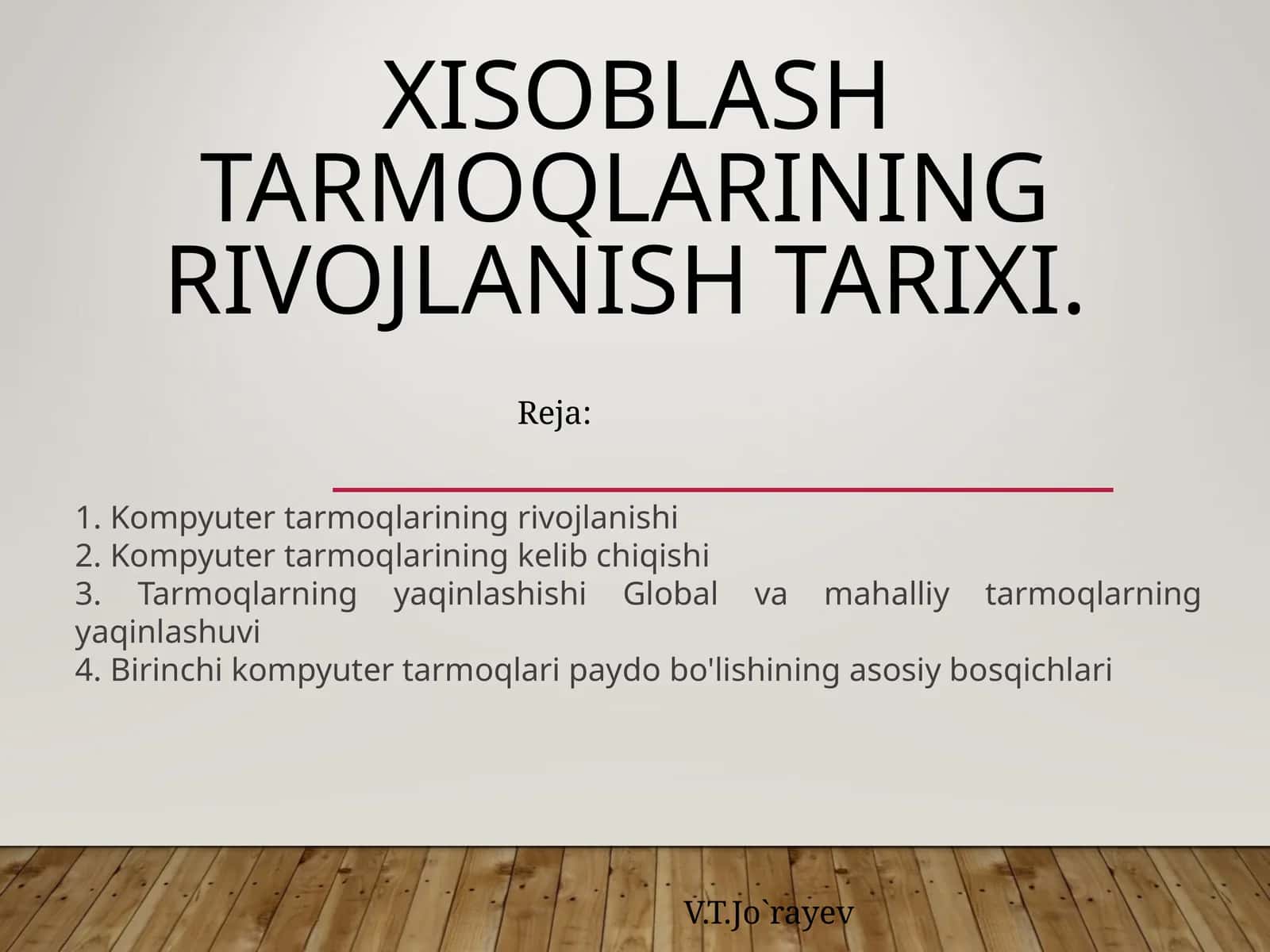 Kompyuter tarmoqlarining rivojlanishi 1