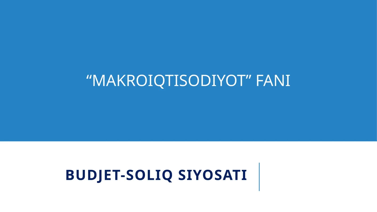 Budjet-soliqsiyosati 1