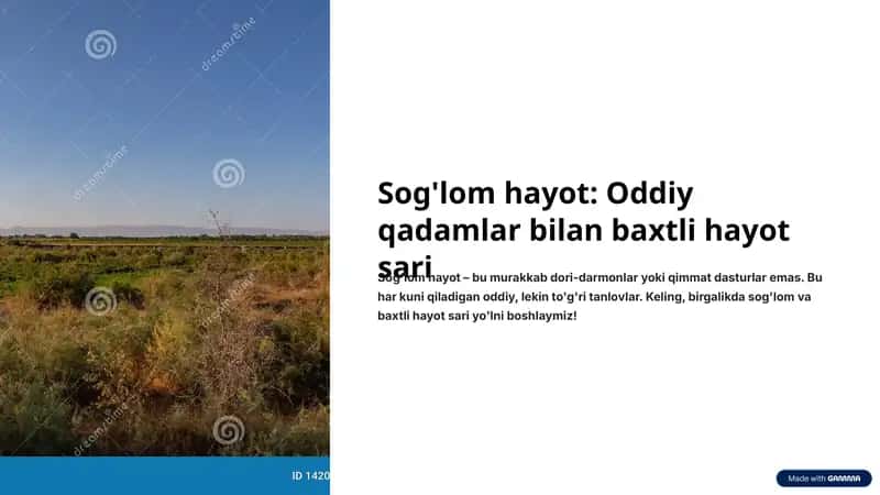 Sog'lom hayot: Oddiy qadamlar bilan baxtli hayot sari 1
