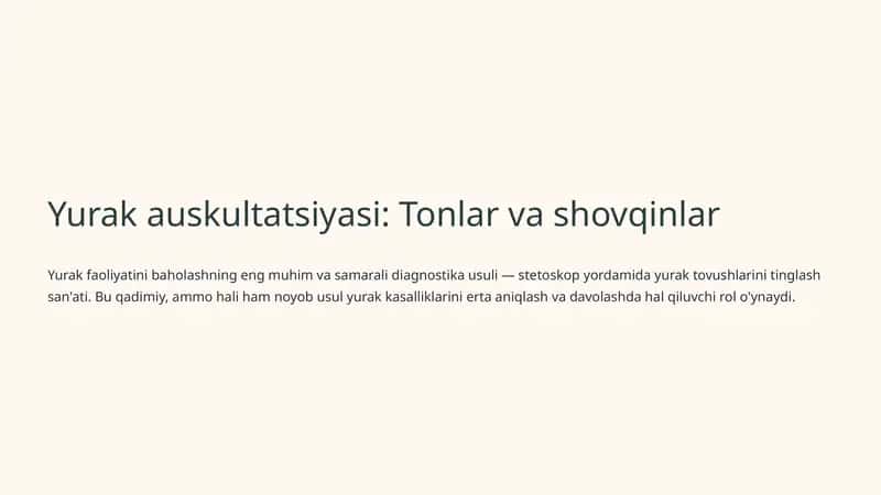 Yurak Auskultatsiyasi 1