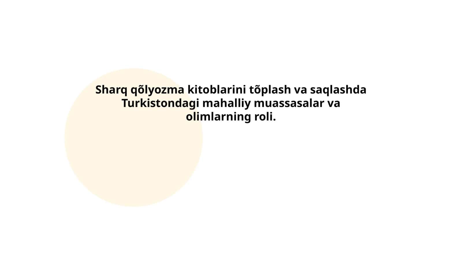 Sharq qo'lyozmalar kolleksiyalarining shakllanishi 1