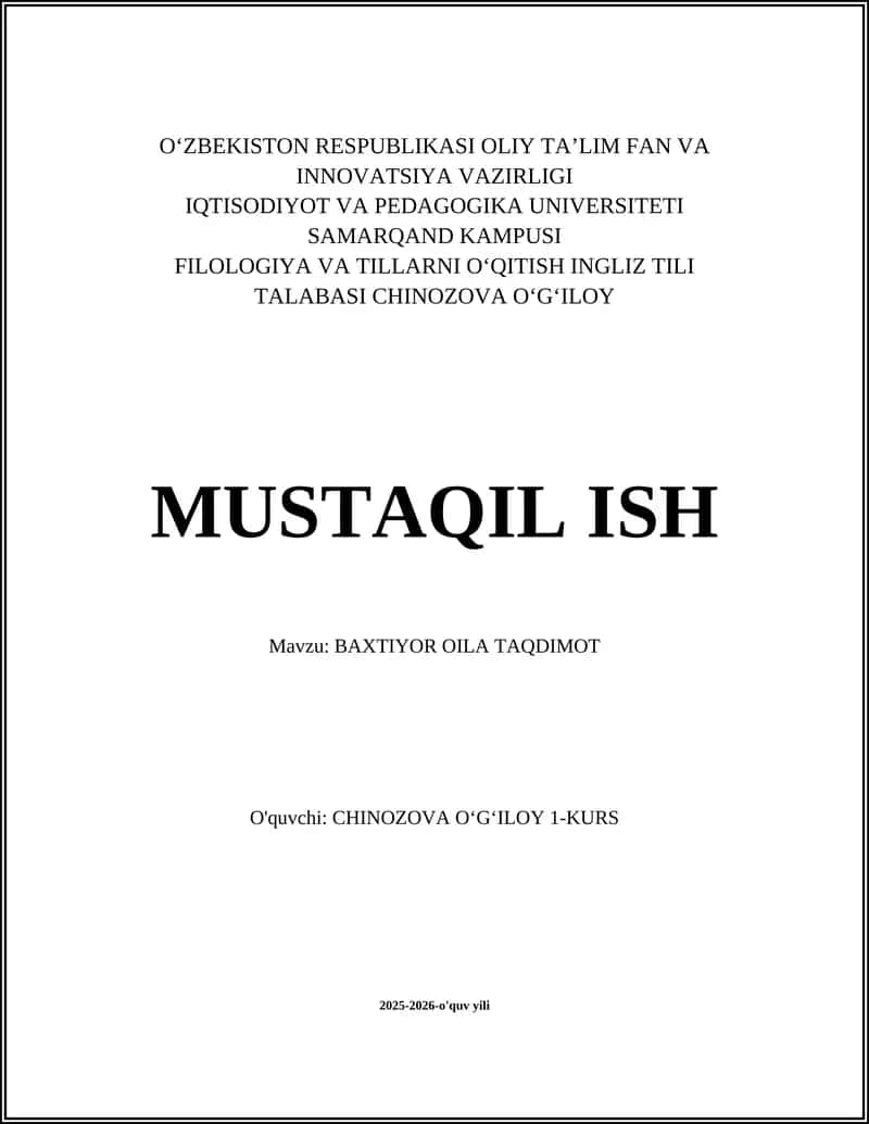 BAXTIYOR OILA TAQDIMOT 1