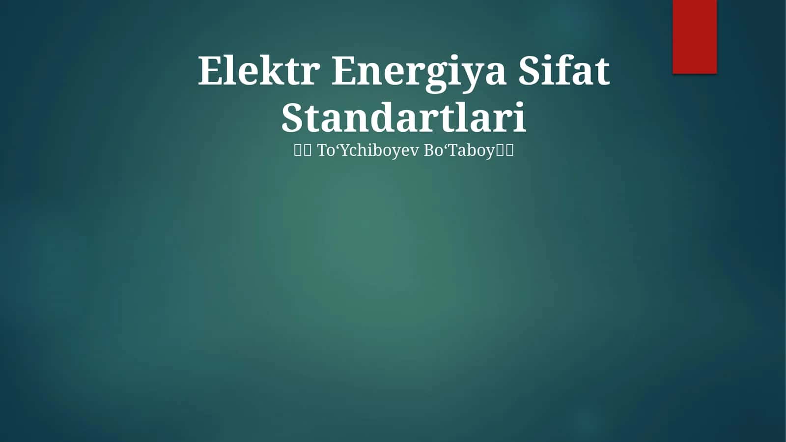 Elektr Energiya Sifat Standartlari 1