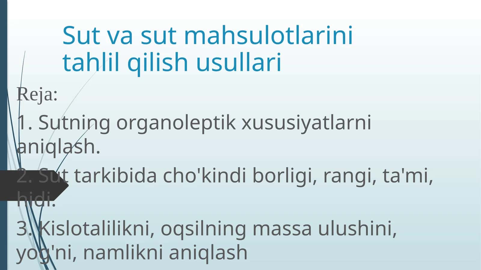 Sut va sut mahsulotlarini tahlil qilish usullari 1