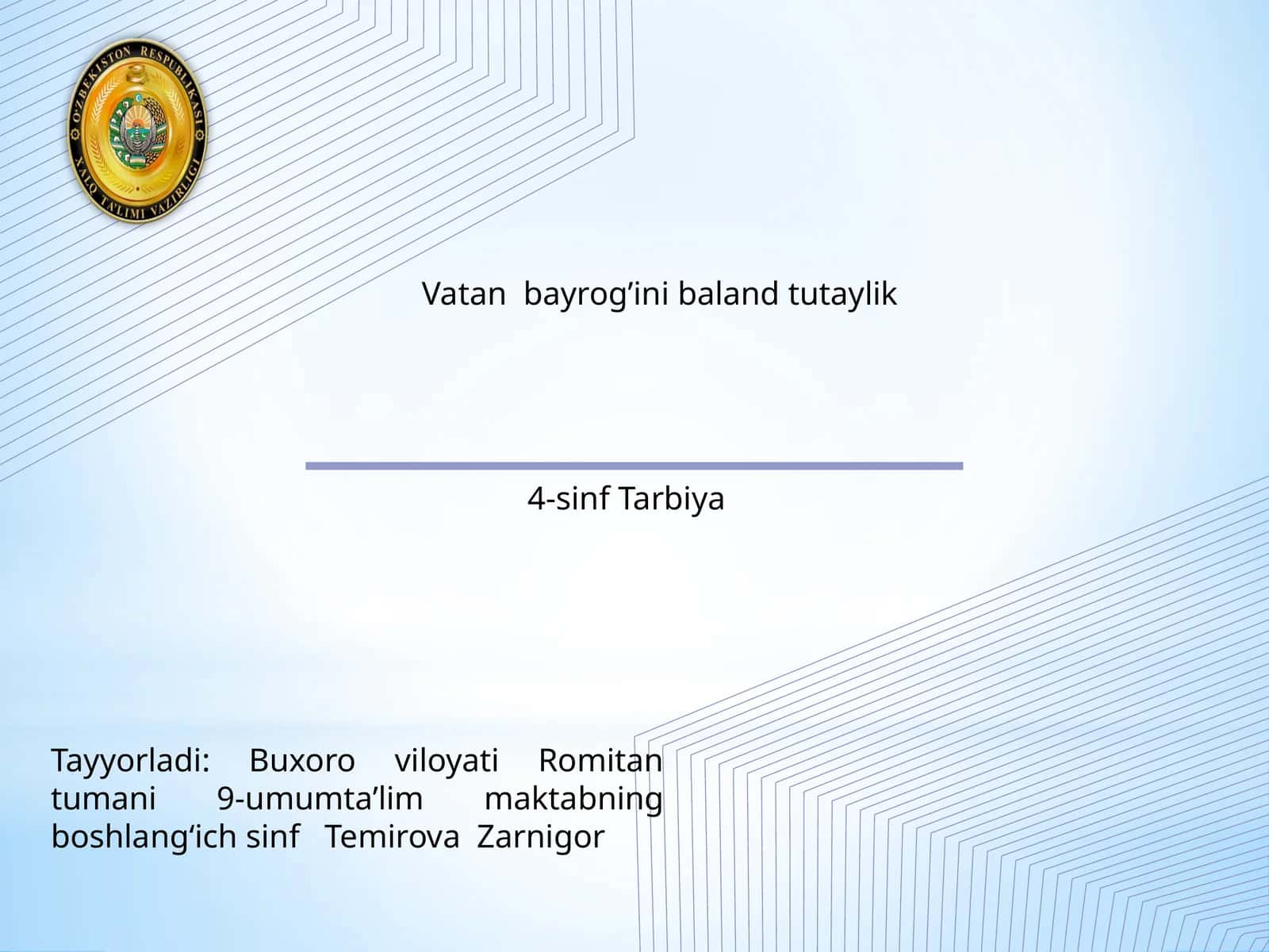 Vatan bayrog’ini baland tutaylik 1