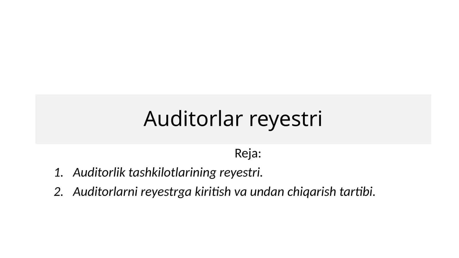 Auditorlar Reyestri 1