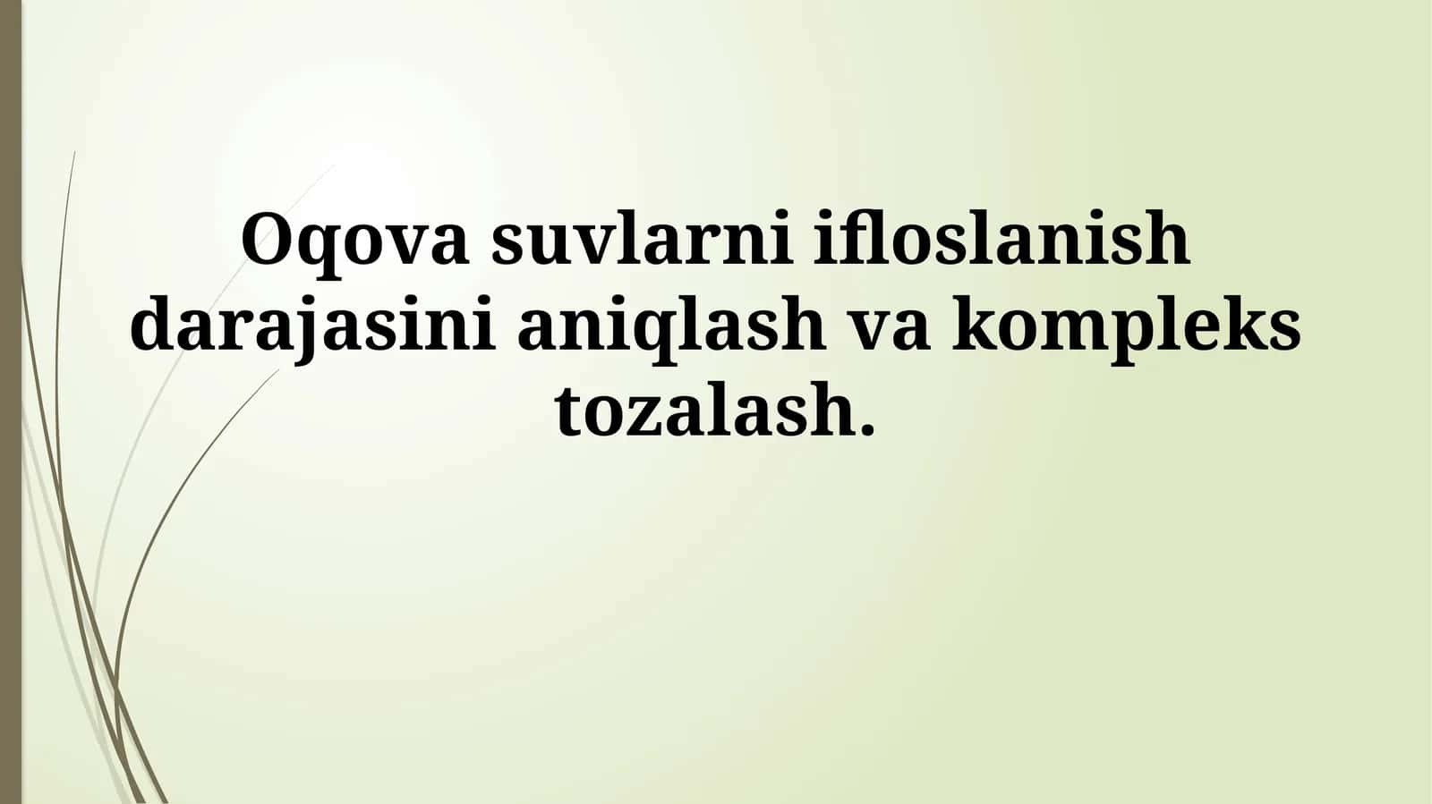 Chiqindi Suvlarining Ifloslanish Darajasini Baholash 1