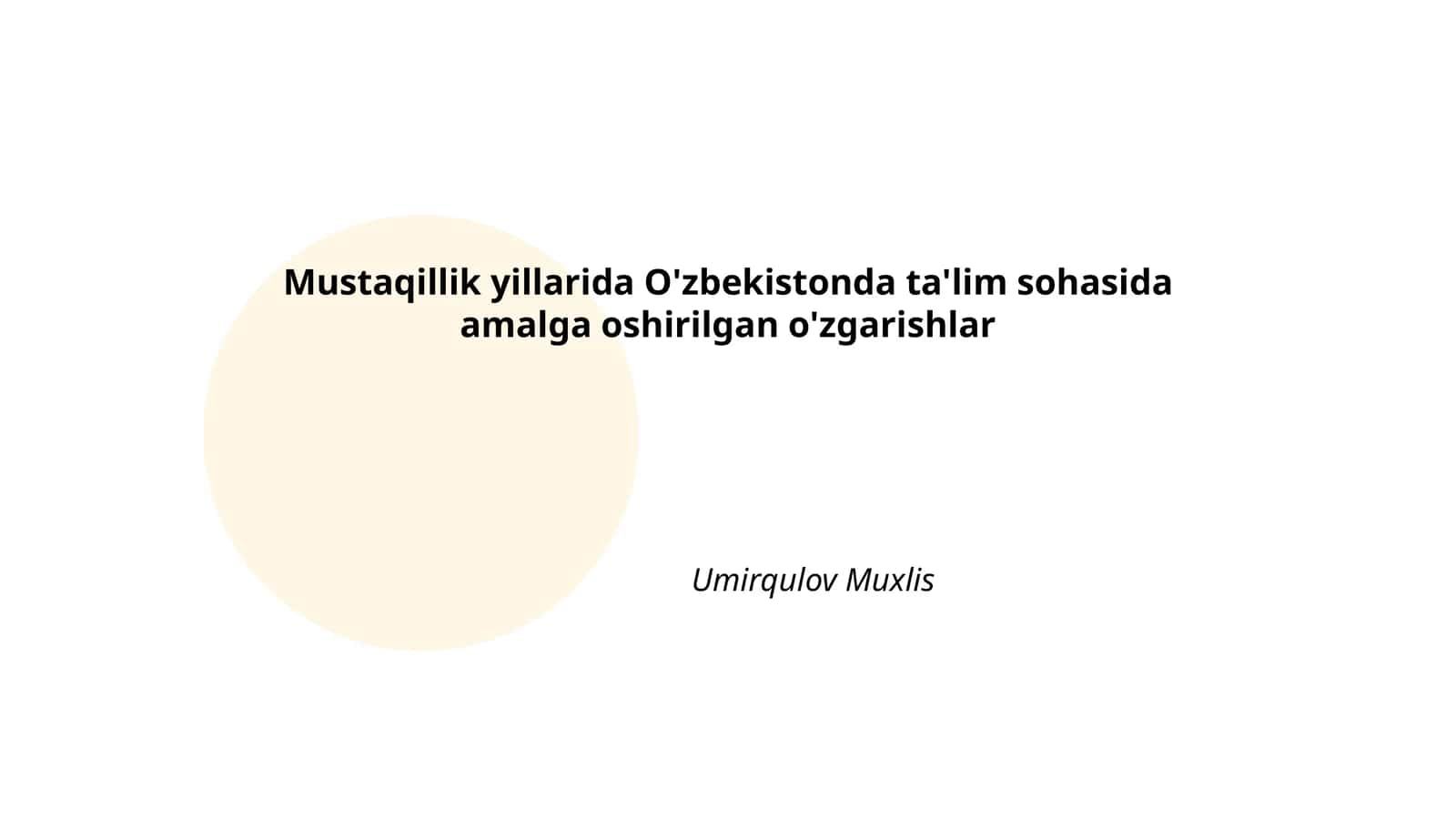 Oliy ta'lim tizimidagi islohotlar 1