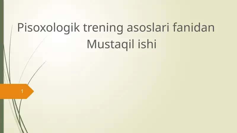 Pisoxologik trening asoslari 1