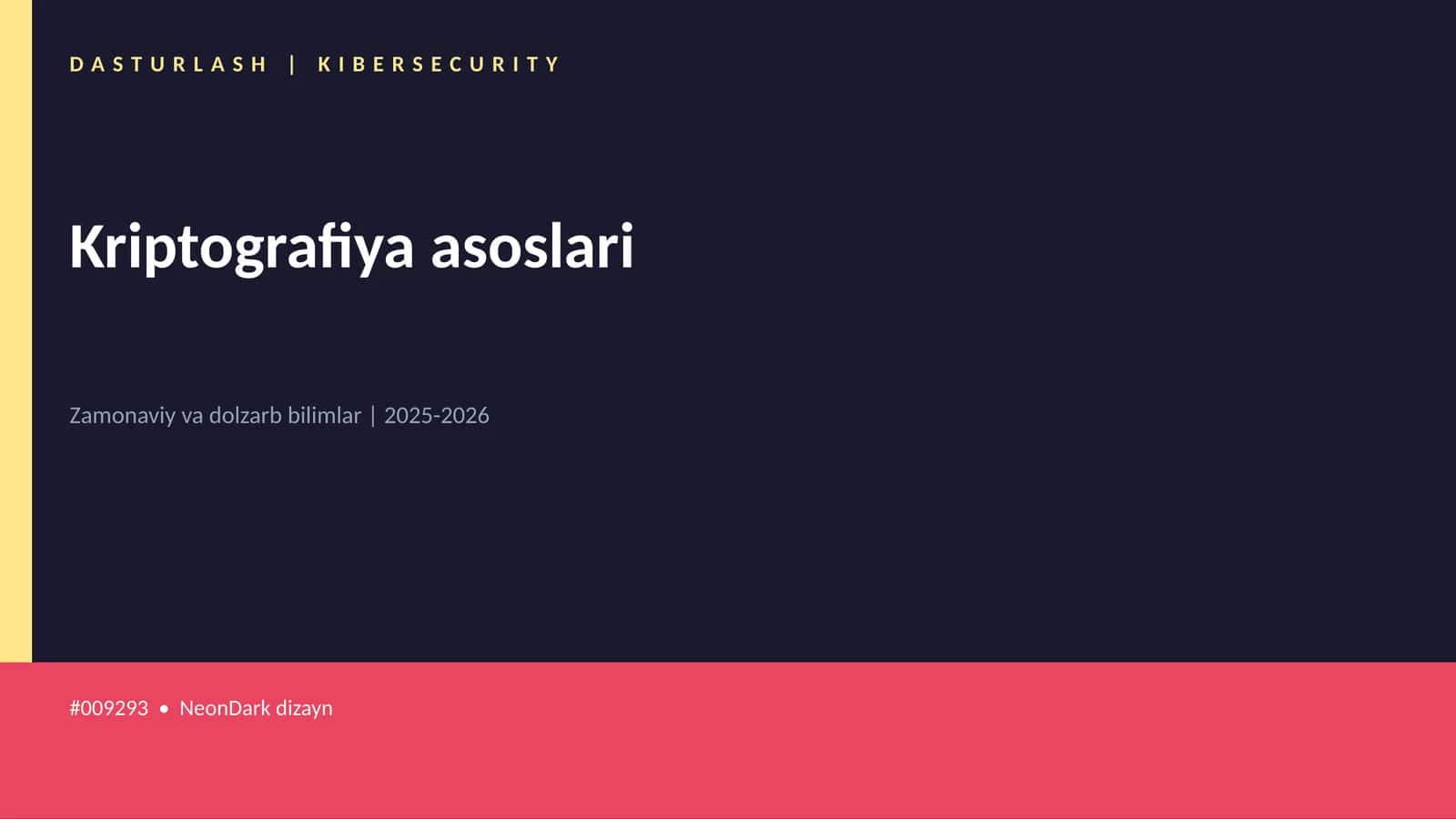 Kriptografiya asoslari 1
