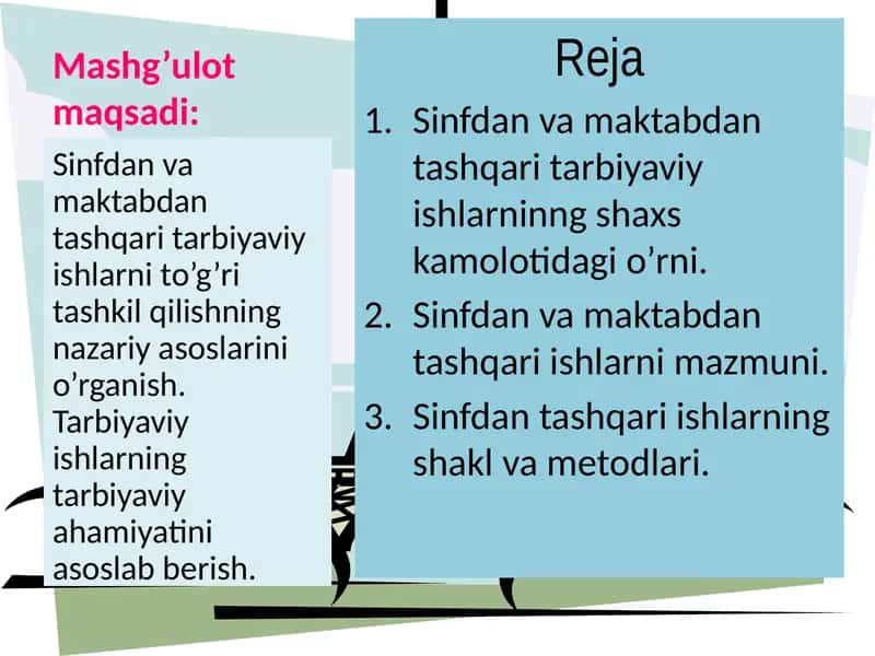 Sinfdan va maktabdan tashqari ishlar 1
