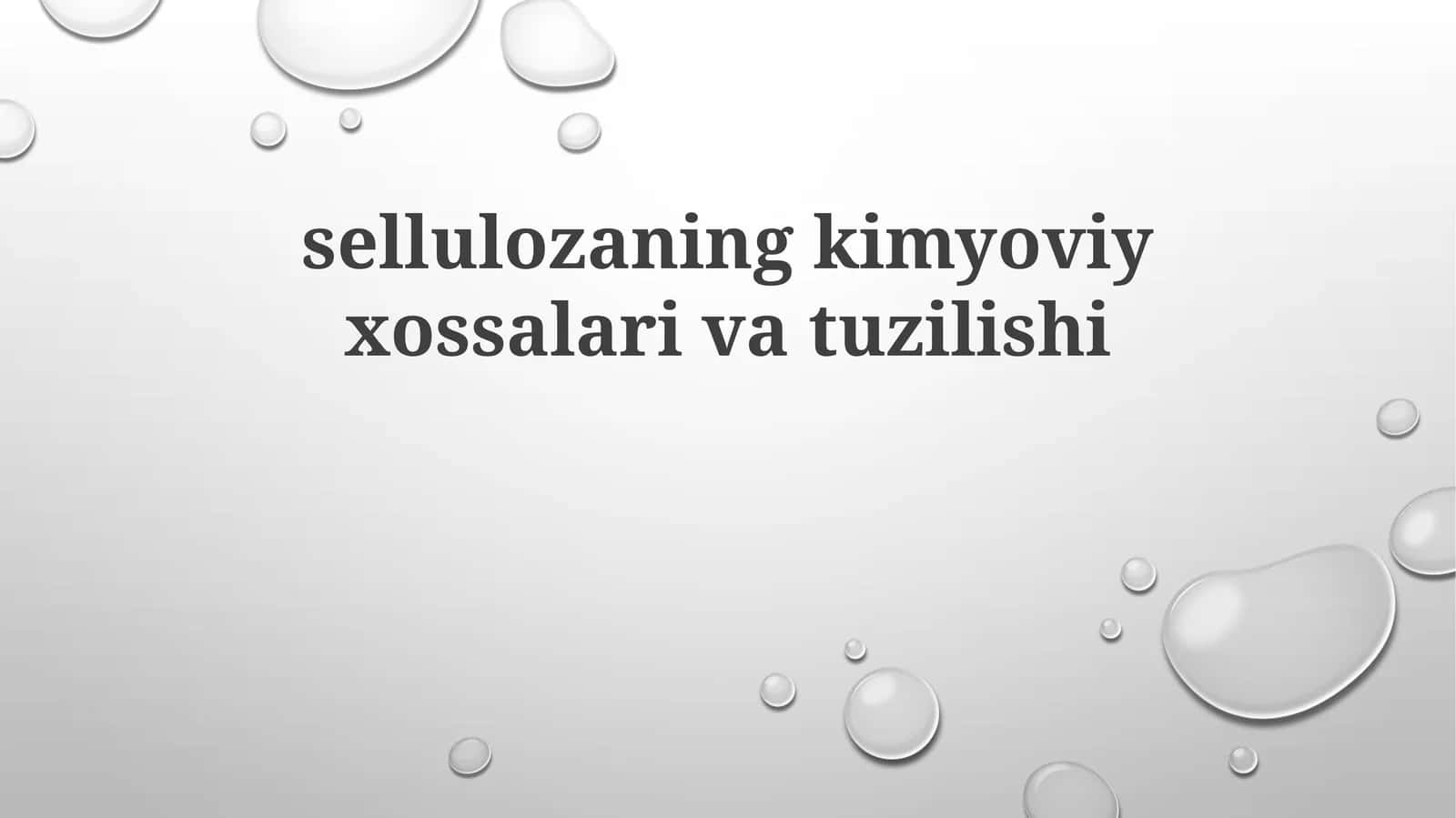 sellulozaning kimyoviy tuzilishi 1