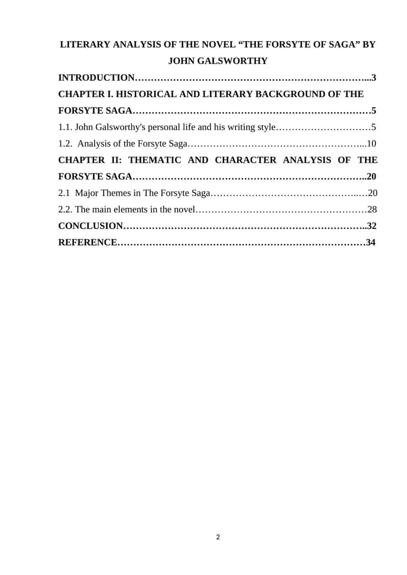 LITERARY ANALYSIS OF THE NOVEL “THE FORSYTE OF SAGA” BY JOHN GALSWORTHY 1