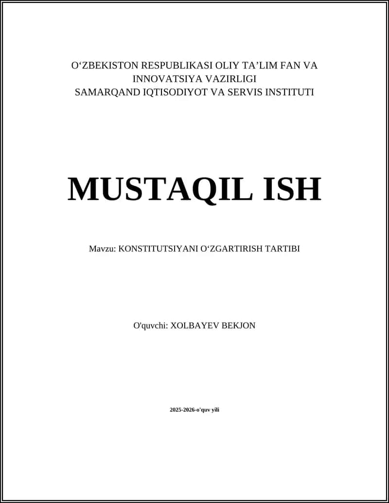 KONSTITUTSIYANI O‘ZGARTIRISH TARTIBI 1