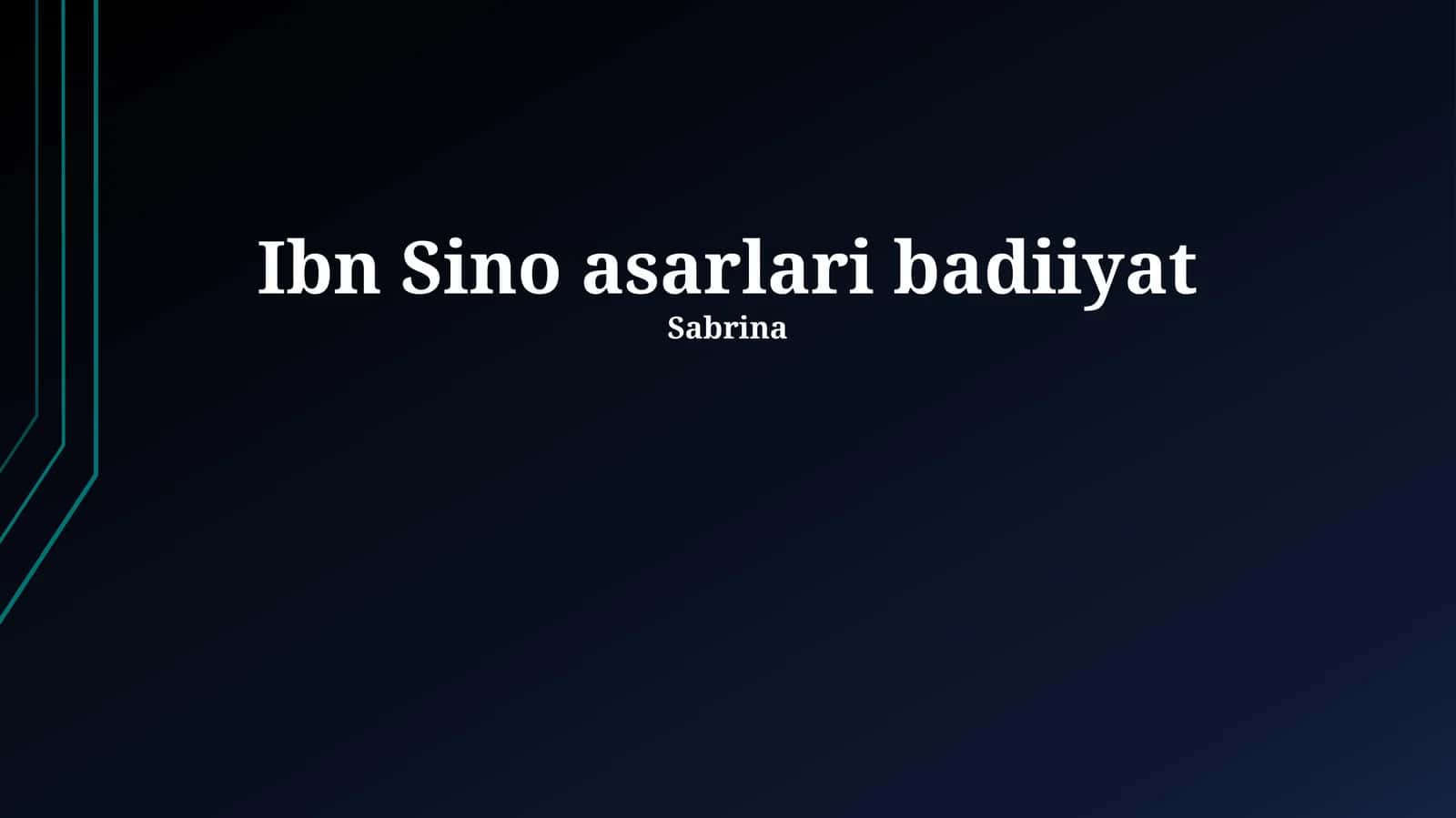 Ibn Sino asarlari badiiyat 1