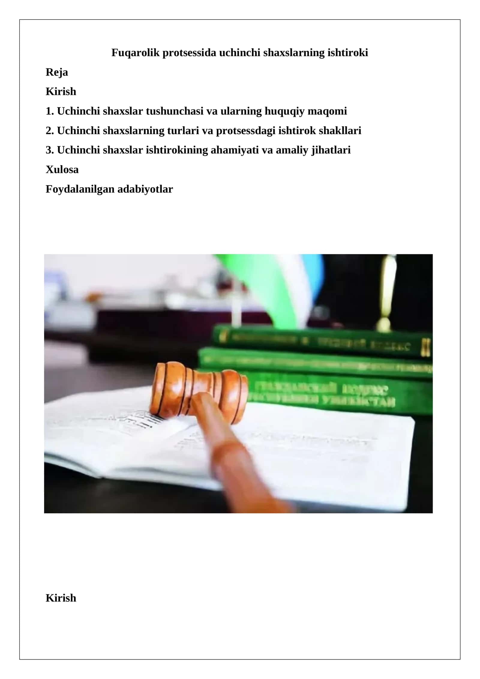 Fuqarolik protsessida uchinchi shaxslarning ishtiroki 1